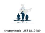 Indian Army Day with saluting soldiers, January 15