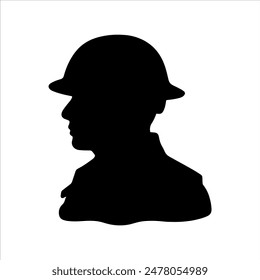 Indian army men silhouette isolated on white background. Icon vector illustration design.