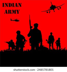 Indische Armee Poster Design Vektorgrafik Schwarz und Rot