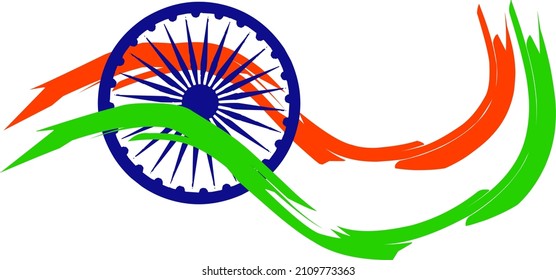 Indian army with tricolored Indian national flag and ashoka chakra depicting celebration of republic and independence day vector illustration 