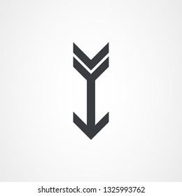 Indian Arrow Poiting Down, arrow icon. Vector illustration