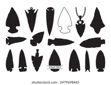 Indian Arrowhead Vector For Print, Indian Arrowhead Clipart, Indian Arrowhead vector Illustration