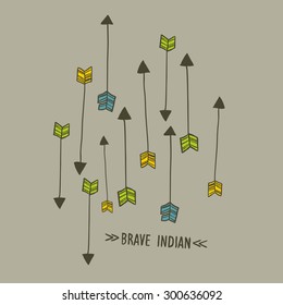 Indian arrows print. Vector illustration.