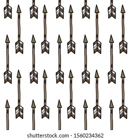 indian arrows seamless doodle pattern, vector illustration