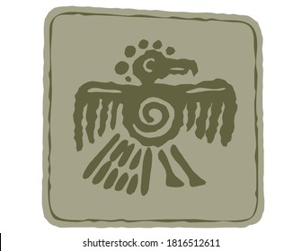 Indian art. Totem symbols. Vector template for logo and illustrations.