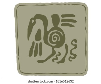 Indian art. Totem symbols. Vector template for logo and illustrations.