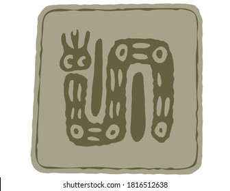 Indian art. Totem symbols. Vector template for logo and illustrations.