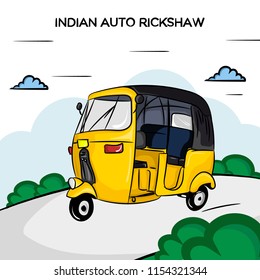 Drawing Auto Rickshaw Cartoon - Test 2