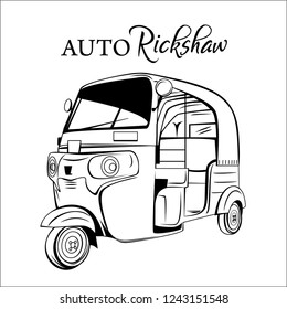 indian auto rickshaw vector illustration