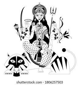 Durga Cartoon Images Stock Photos Vectors Shutterstock