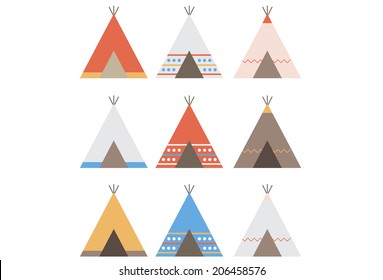 Childrens Wigwam Tipi Teepee Traditional Wild Stock Vector (Royalty ...