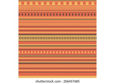 Indian aztec ethnic textile decorative ornamental striped seamless pattern 
