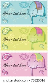 Indian baby elephants tags - vector eps8 file