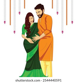 Indian baby shower invitation vector
