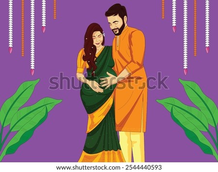 Indian baby shower invitation vector
