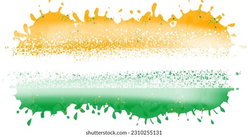 Indian background color orange white and green with hexagon dots style and spray paint