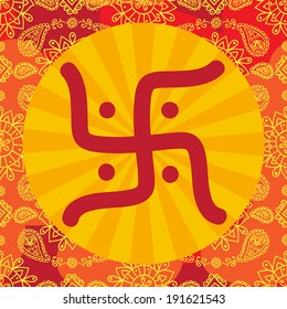 Indian background with om symbol. Vector illustration.