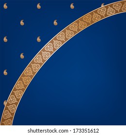 Indian background with sari pattern. Invitation or greeting card.