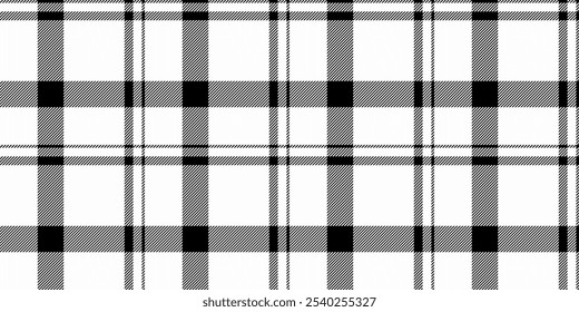 Indian background vector plaid, nobility seamless texture fabric. Micro textile check tartan pattern in white and black colors palette.