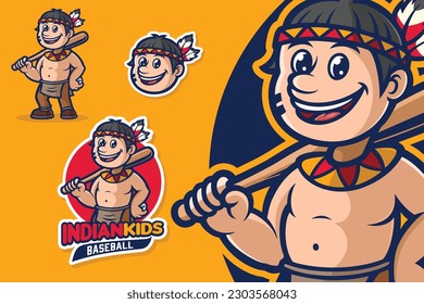 Indian Baseball Mascot Stock Illustration Vector