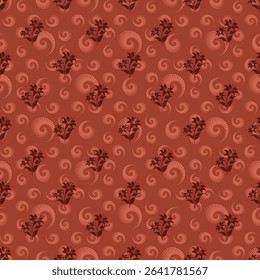 Indian batik style floral background vector pattern design