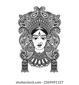 Indian Batik woman head icon vector image illustration	