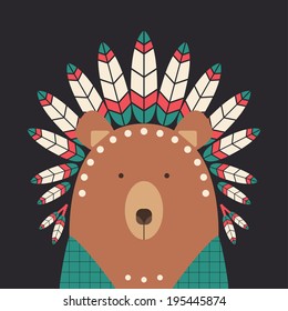 Indian bear with feathers
