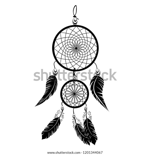 Indian Black Dream Catcher Tattoo On Stock Vector (Royalty Free ...