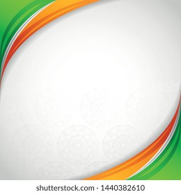 Indian blank frame card on orange green and white independence day vector editable image
