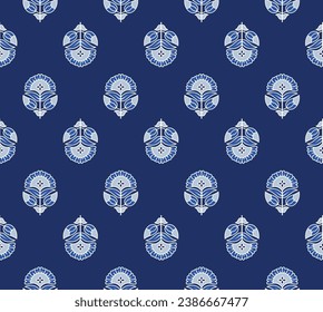 Indian Block Print booti allover seamless repeat pattern