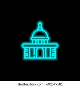 Indian blue glowing neon ui ux icon. Glowing sign logo vector