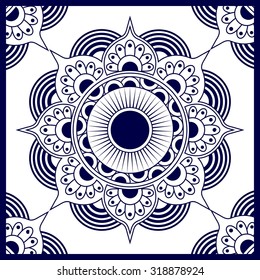 Indian blue mandala