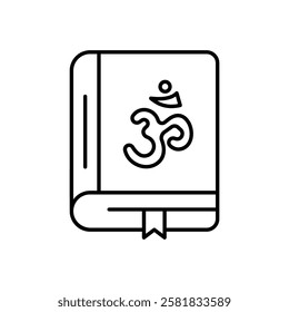 Indian Book icon vector stock illustration