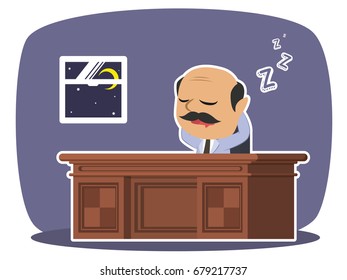 indian boss fall asleep