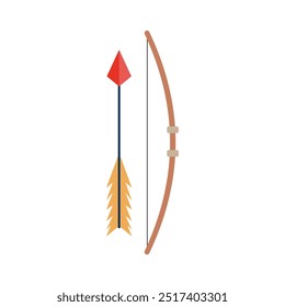 Indian bow and arrow vector illustration useful for educational presentation materials, stickers and clipart.