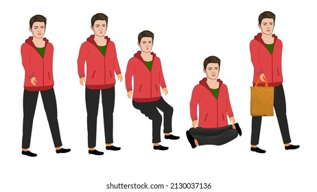 Indian Boy Cartoon Character. Isolated On Vector Illustration