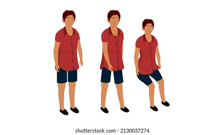 Indian Boy Cartoon Character. Isolated On Vector Illustration