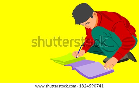 Similar – Image, Stock Photo The boy with paper airplanes
