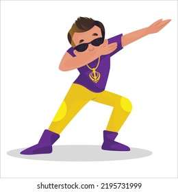 Indian boy with dab style. Vector graphic illustration. Individually on a white background. 