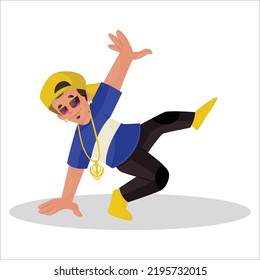 Indian boy is dancing. Vector graphic illustration. Individually on a white background. 