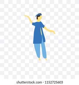 indian boy dancing vector icon isolated on transparent background, indian boy dancing logo concept