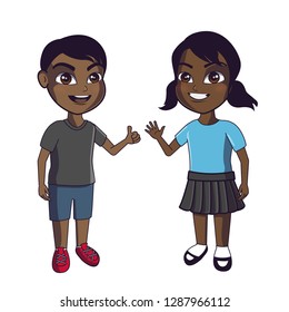 Indian Boy Girl Stock Vector (Royalty Free) 1287966112 | Shutterstock