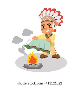indian boy playing smoke