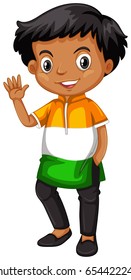 Indischer Junge windet hallo-Illustration