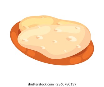 indian bread in dish icon isolated