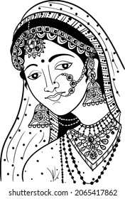 618 Black and white clip art indian woman Images, Stock Photos ...