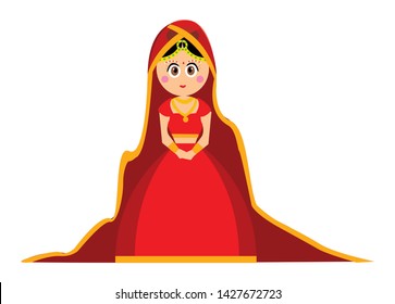 Indian bride illustration vector design