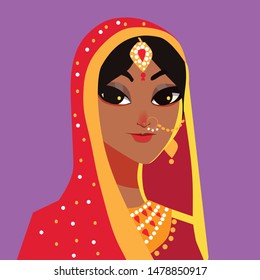 Indian bride. Vector illustration eps10