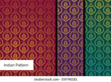Indian Brocade pattern
Vector pattern set. Great print for yoga flyers, banners, wedding invitations. Festive background