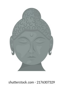 indischer Buddha-Kopf auf weißem Hintergrund